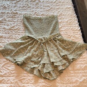 Altar'd State Floral Skirt - Sage Green